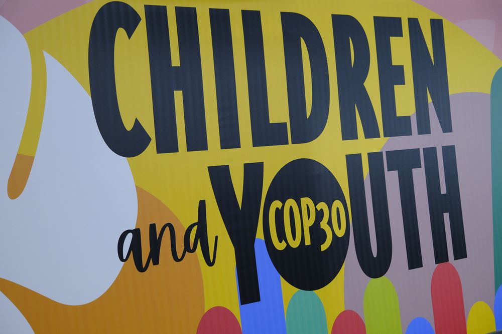 "Children and Youth" mural at COP30 (Source: Katharina Draub/Kindernothilfe)